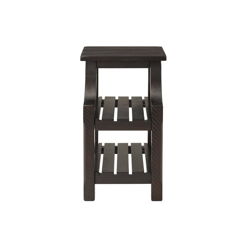 Martin Svensson Home Barn Door Chairside Table with Power Espresso Brown