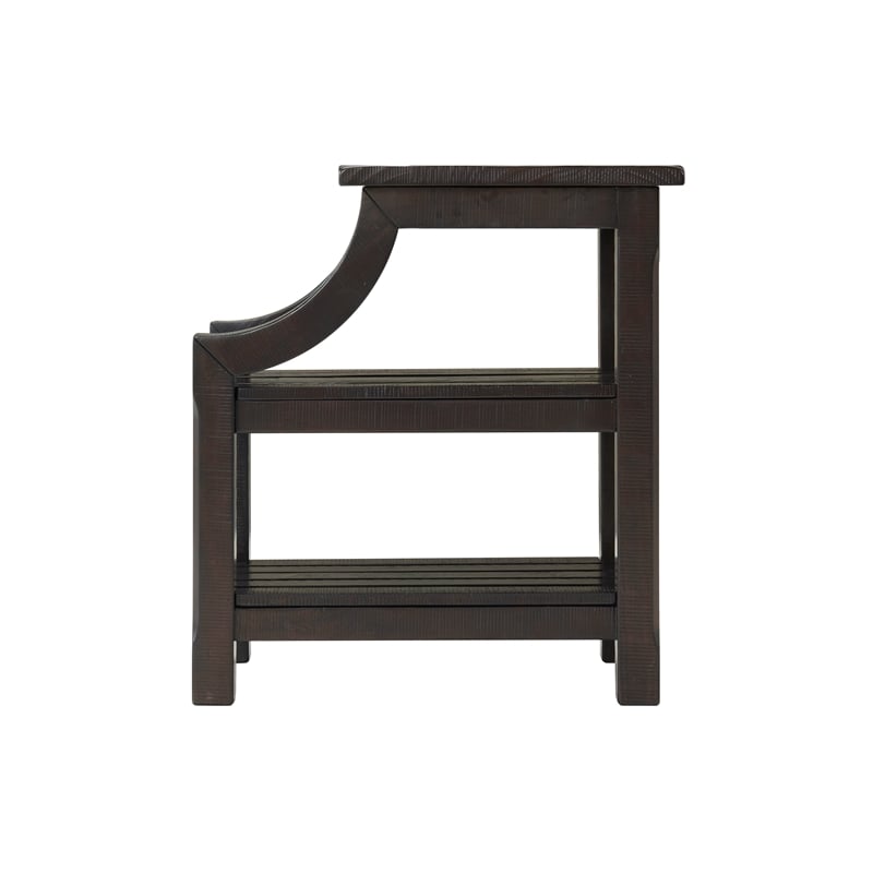 Martin Svensson Home Barn Door Chairside Table with Power Espresso Brown