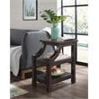 Martin Svensson Home Barn Door Chairside Table with Power Espresso Brown