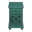Martin Svensson Home Elegant Chairside Table with Power Antique Teal Green