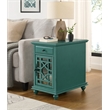 Martin Svensson Home Elegant Chairside Table with Power Antique Teal Green