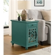 Martin Svensson Home Elegant Chairside Table with Power Antique Teal Green