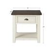 Martin Svensson Home Monterey Wood 1 Drawer End Table Cream White and Brown