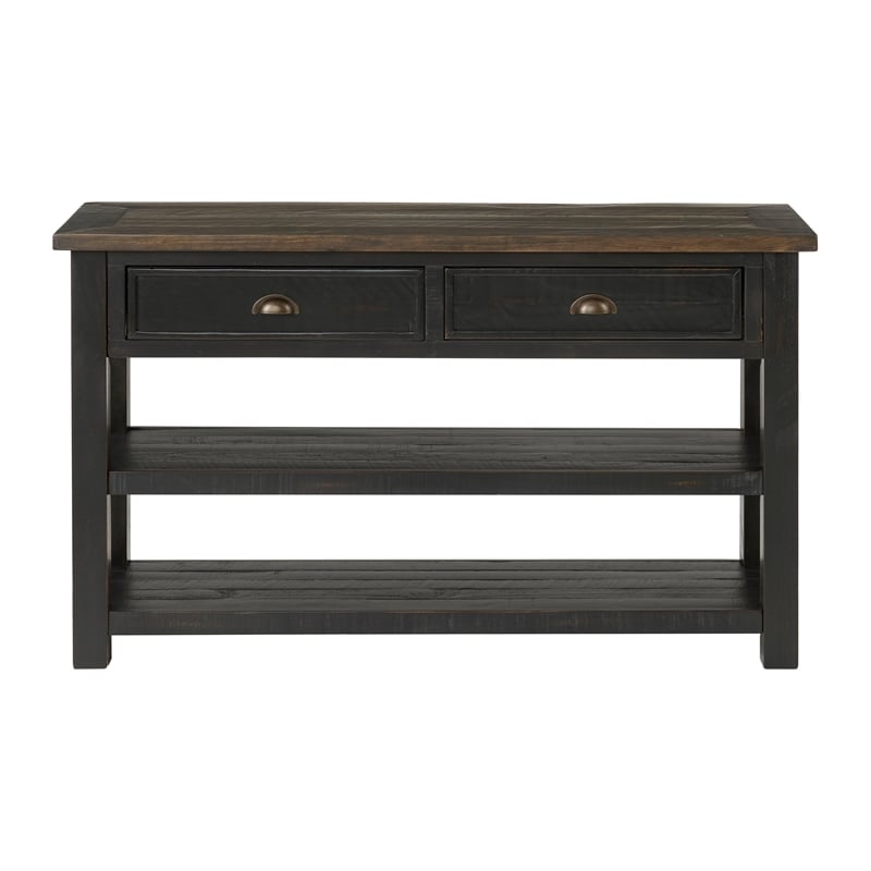 Martin Svensson Home Monterey Wood 2 Drawer Sofa Console Table Black and Brown