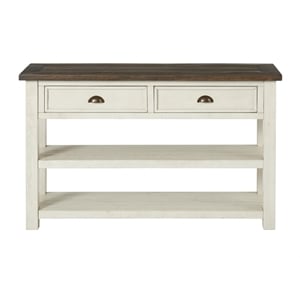 Martin Svensson Home Monterey 2 Drawer Sofa Console Table Cream White and Brown