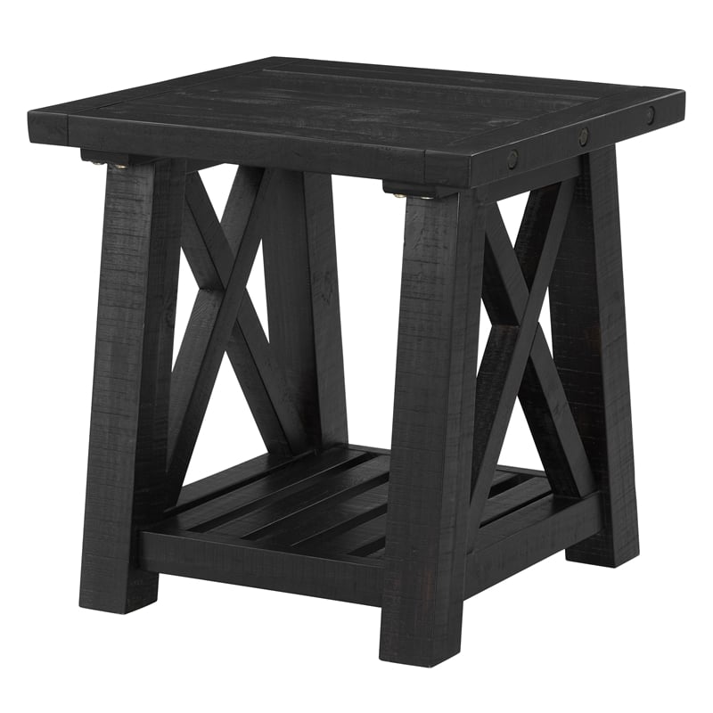 Martin Svensson Home Bolton Solid Wood End Table Black Stain