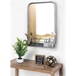 Martin Svensson Home Coltan 20 x 28 in. Mirror with Shelf Antique Pewter