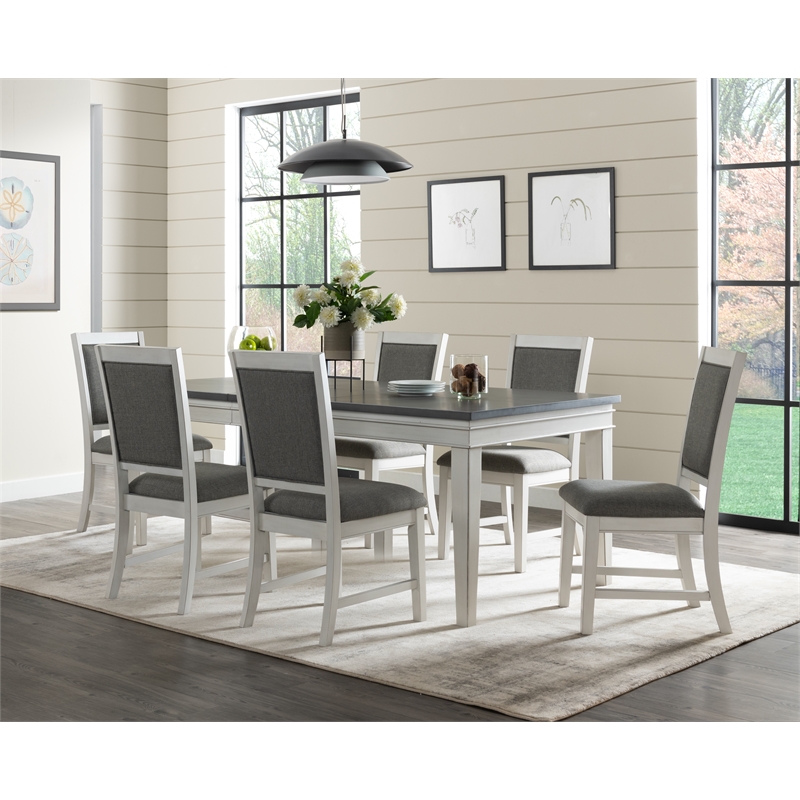 Martin Svensson Home Del Mar Dining Chair (Set of 2) White and Grey Linen