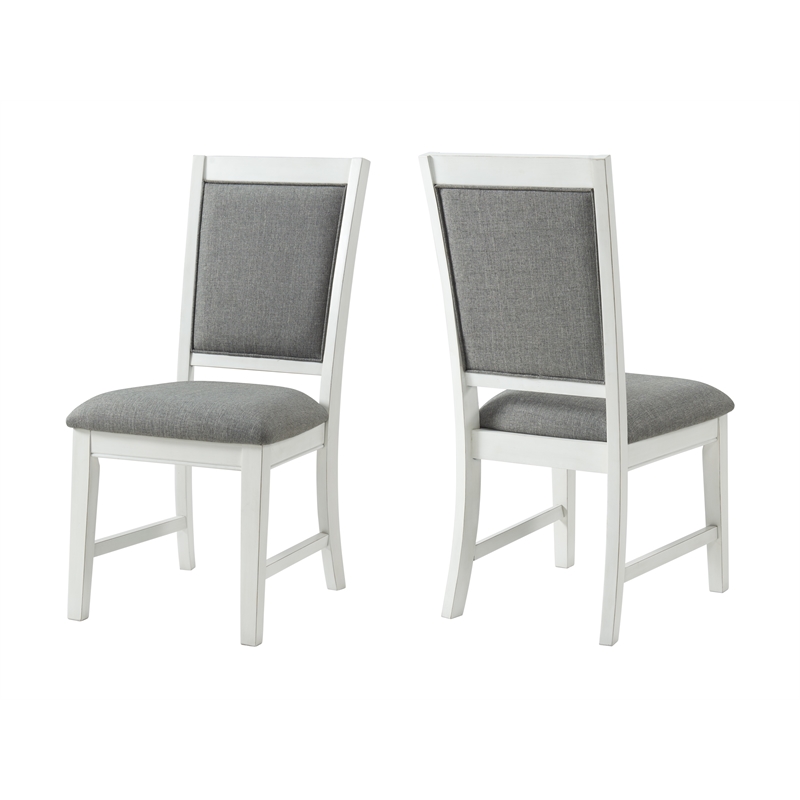 Martin Svensson Home Del Mar Dining Chair (Set of 2) White and Grey Linen