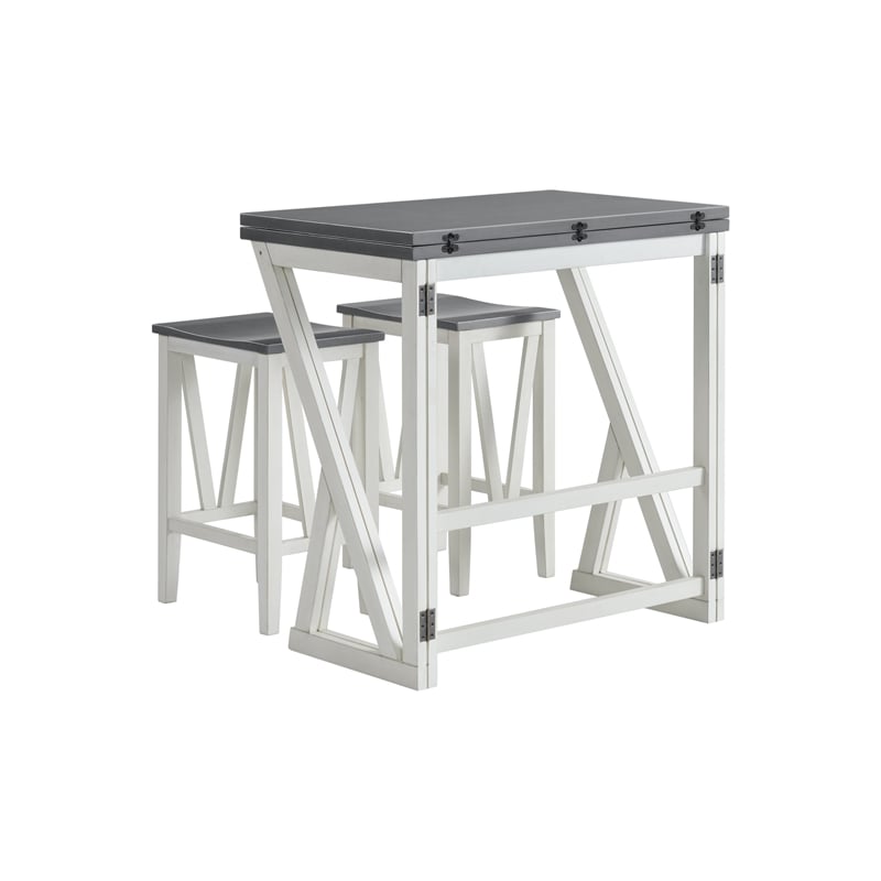 Martin Svensson Home Del Mar 5 Piece Table and Stool Set White and Grey