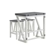 Martin Svensson Home Del Mar 5 Piece Table and Stool Set White and Grey