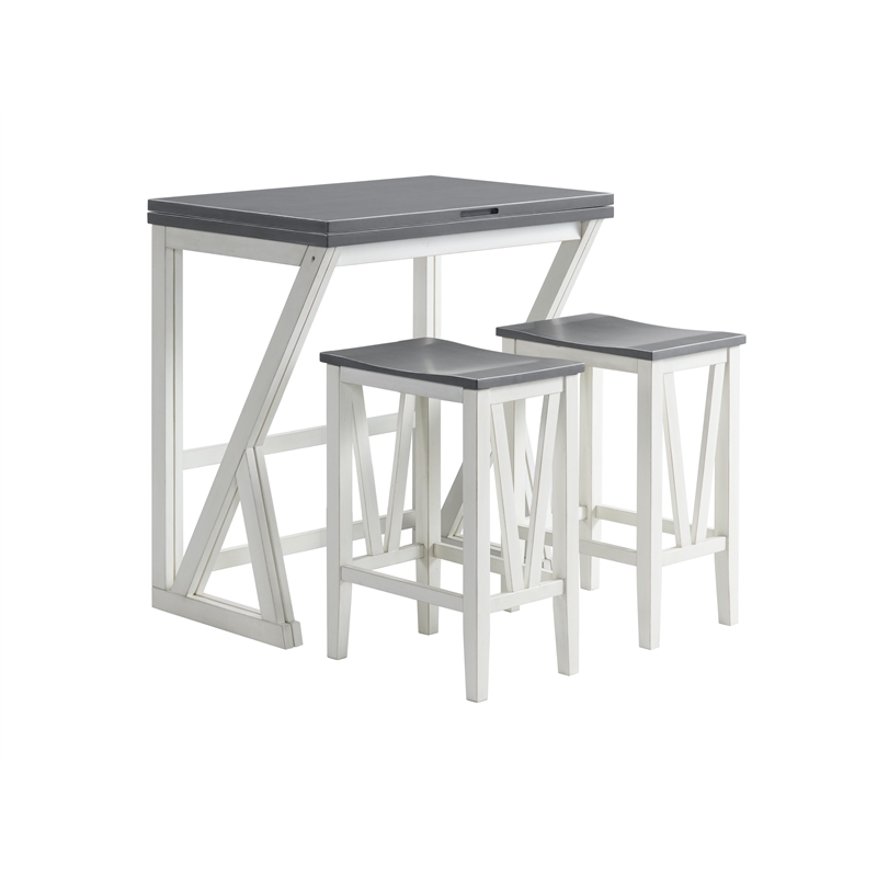 Martin Svensson Home Del Mar 5 Piece Table and Stool Set White and Grey