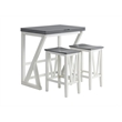 Martin Svensson Home Del Mar 5 Piece Table and Stool Set White and Grey