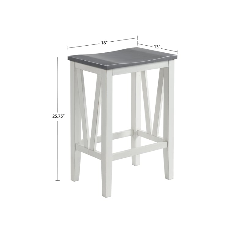 Martin Svensson Home Del Mar 5 Piece Table and Stool Set White and Grey