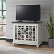 Martin Svensson Home Elegant Small Spaces TV Stand White with Gray Top