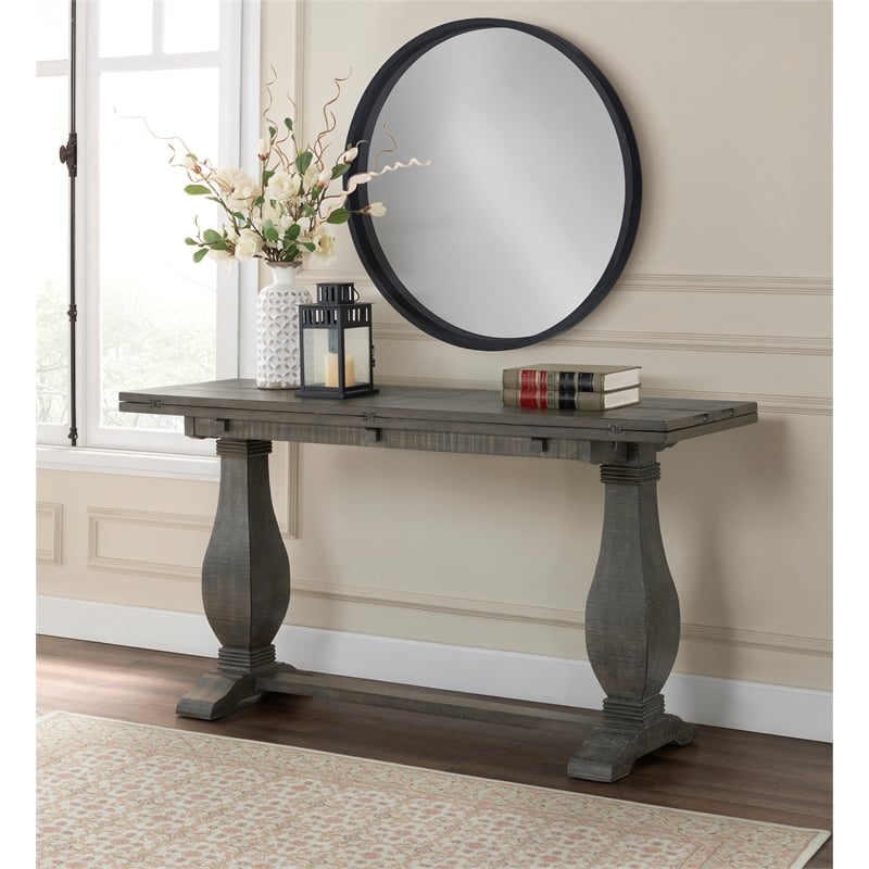 Martin Svensson Home Napa Solid Wood Flip Top Sofa Table Gray
