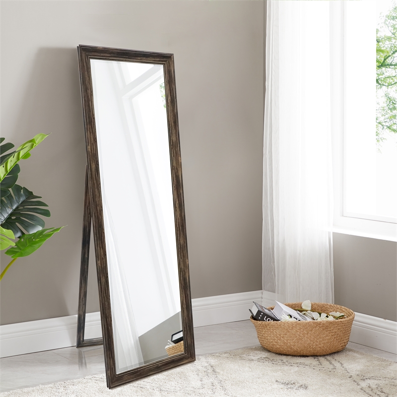 Martin Svensson Home Farmhouse Full Length Floor Mirror with Stand Antique Black