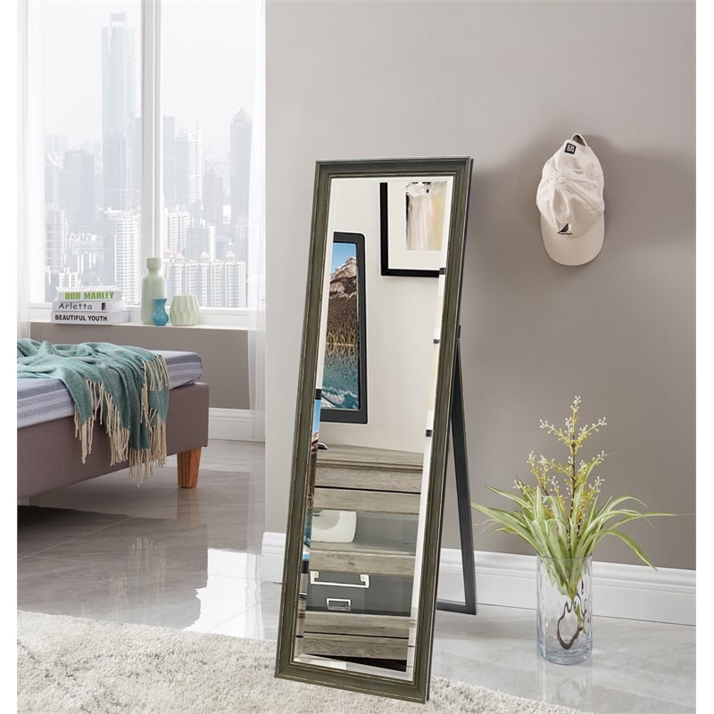 Martin Svensson Home Farmhouse Full Length Floor Mirror with Stand Antique Grey