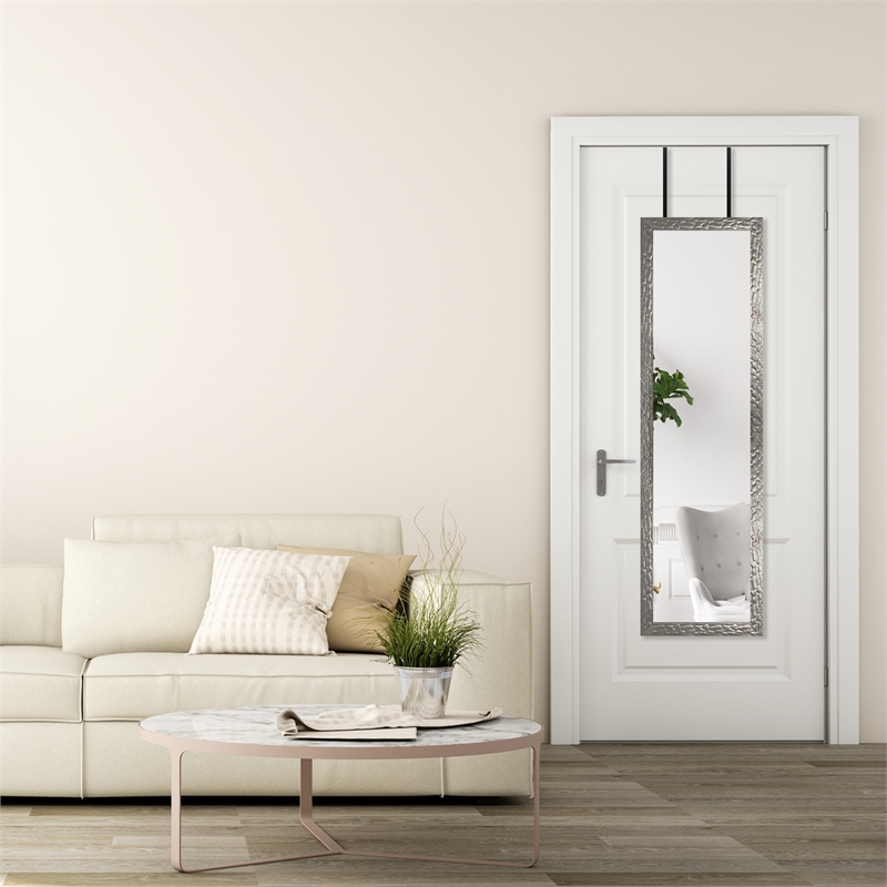 Martin Svensson Home Over the Door Mirror Hammered Metal Finish