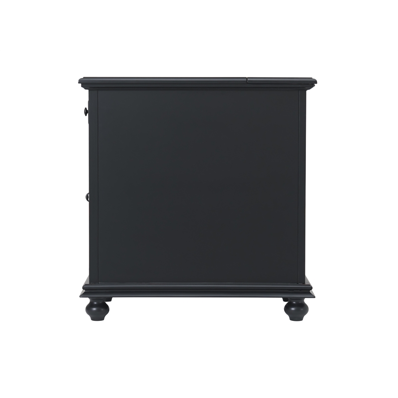 Martin Svensson Home Elegant Chairside Table with Power Antique Black