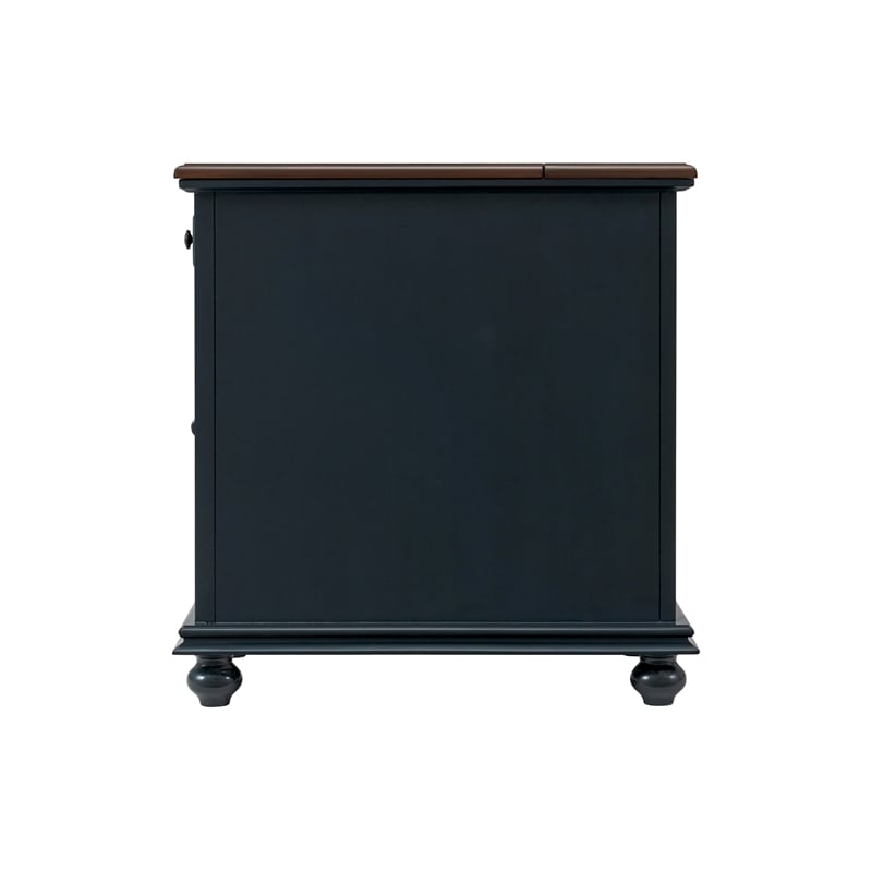 Martin Svensson Home Elegant Chairside Table with Power Blue with Walnut Top