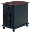 Martin Svensson Home Elegant Chairside Table with Power Blue with Walnut Top