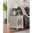 Martin Svensson Home Elegant Chairside Table with Power White with Gray Top
