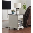 Martin Svensson Home Elegant Chairside Table with Power White with Gray Top