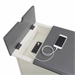 Martin Svensson Home Elegant Chairside Table with Power White with Gray Top