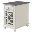 Martin Svensson Home Elegant Chairside Table with Power White with Gray Top