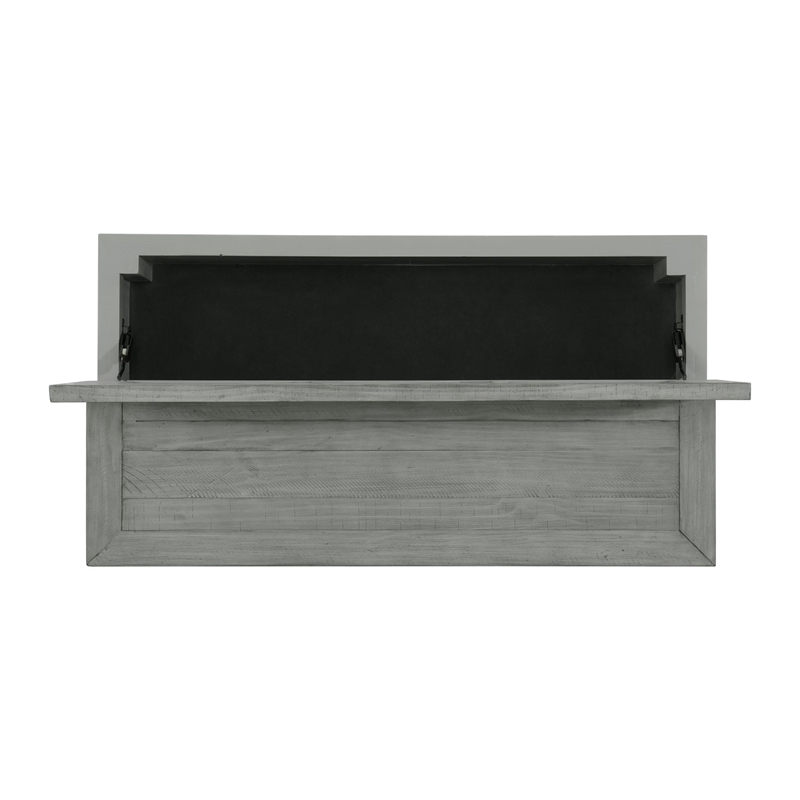 Martin Svensson Home Beach House Dove Gray Flip Top Trunk Wood Coffee Table