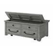 Martin Svensson Home Beach House Dove Gray Flip Top Trunk Wood Coffee Table