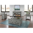 Martin Svensson Home Beach House Dove Gray Flip Top Trunk Wood Coffee Table