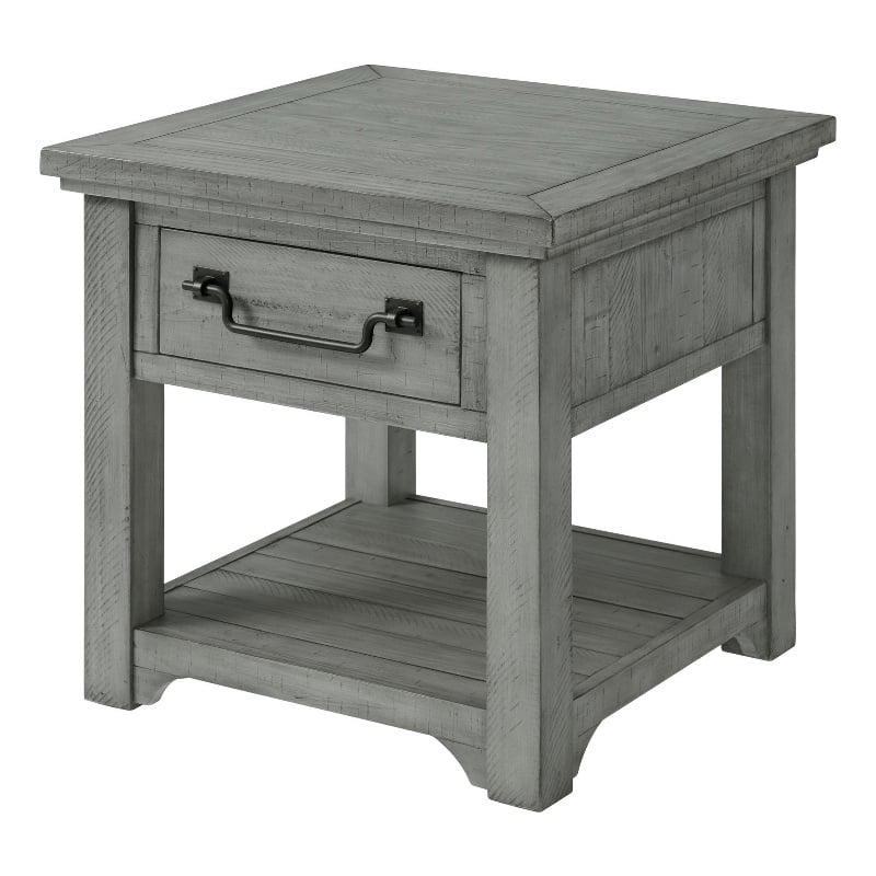 Martin Svensson Home Beach House Dove Gray 1-Drawer Wood End Table