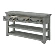 Martin Svensson Home Beach House Dove Gray 3-Drawer Wood Sofa Console Table