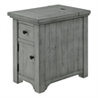 Martin Svensson Home Beach House Dove Gray Wood Chairside Table with Power