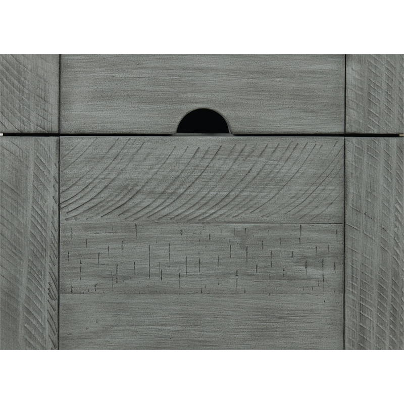 Martin Svensson Home Beach House Dove Gray Wood Chairside Table with Power
