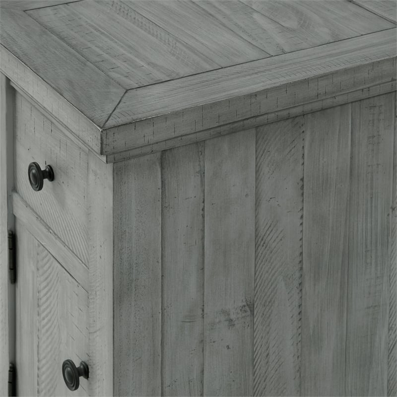 Martin Svensson Home Beach House Dove Gray Wood Chairside Table with Power