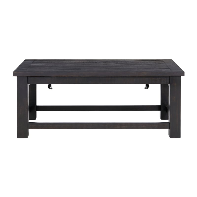 Space Saver Black Coffee Solid Wood Lift Top Coffee Table