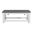 Space Saver White Stain and Grey Solid Wood Lift Top Coffee Table