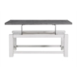 Space Saver White Stain and Grey Solid Wood Lift Top Coffee Table