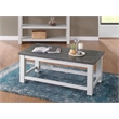 Space Saver White Stain and Grey Solid Wood Lift Top Coffee Table