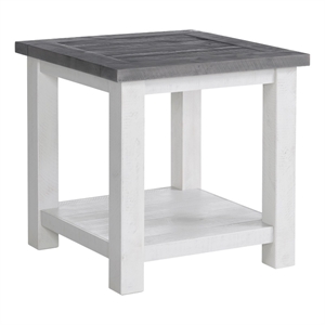 martin svensson home space saver white stain and grey solid wood end table