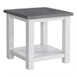 Martin Svensson Home Space Saver White Stain and Grey Solid Wood End Table