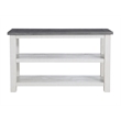 Space Saver White Stain and Grey Solid Wood Sofa Console Table