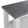 Space Saver White Stain and Grey Solid Wood Sofa Console Table