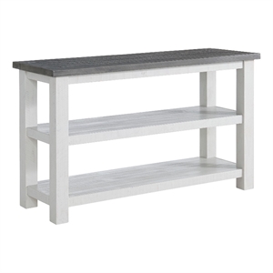 space saver white stain and grey solid wood sofa console table