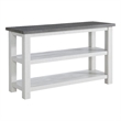 Space Saver White Stain and Grey Solid Wood Sofa Console Table
