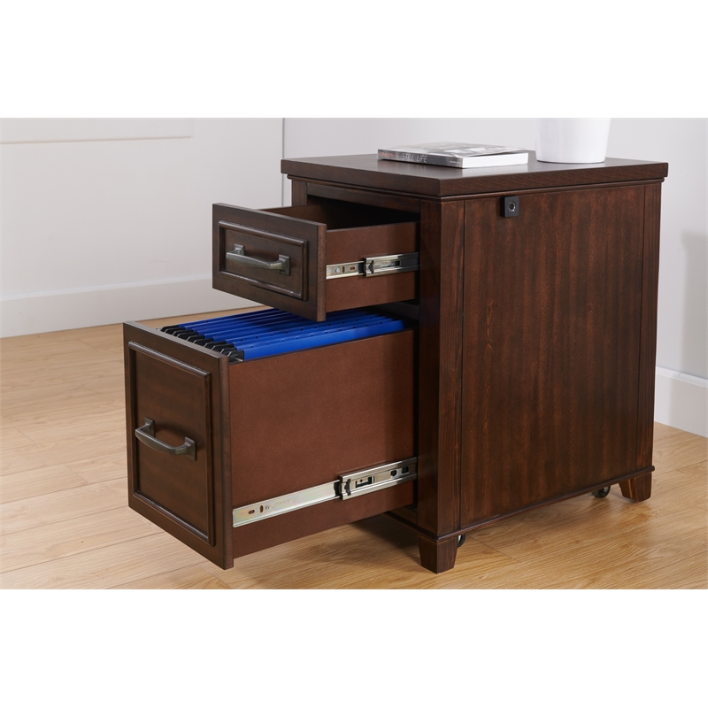 Martin Svensson Home Del Mar Coffee Walnut File Cabinet with Fingerprint Lock