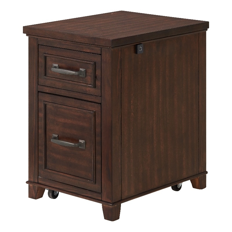 Martin Svensson Home Del Mar Coffee Walnut File Cabinet with Fingerprint Lock